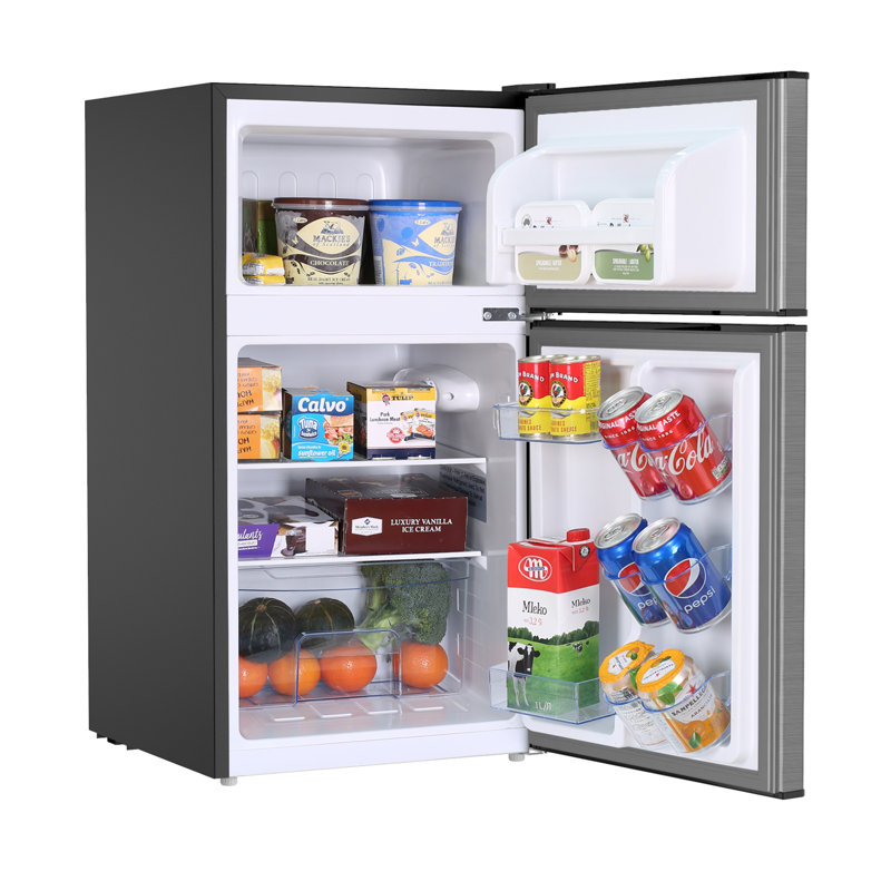 Frestec 3.2 Cubic Feet cu. ft. Freestanding Mini Fridge with Freezer